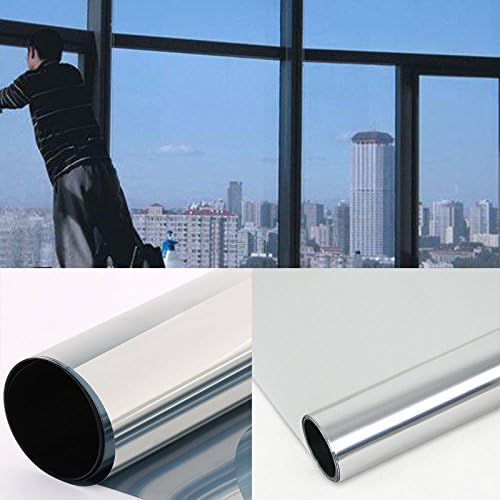 DiversityWrap Silver Solar Reflective One Way Mirror Window Film 15% Privacy Sticker Glass Tint 76cm (2m x76cm (78.74" x29.9"))