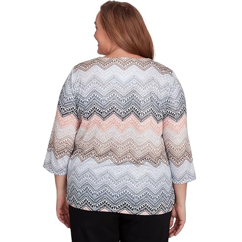 Lacey Ombre Chevron Crewneck Top2