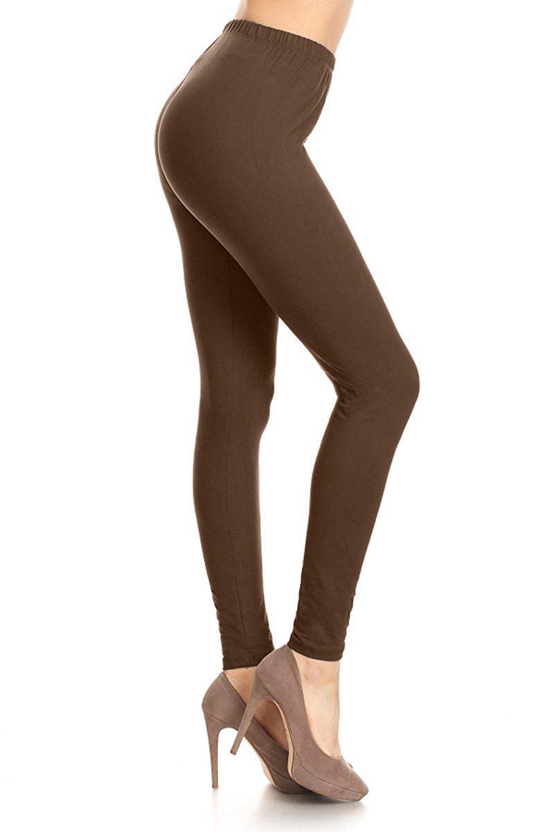 Leggings Depot Women's High Waisted No-Roll Leggings, 1" Waistband
