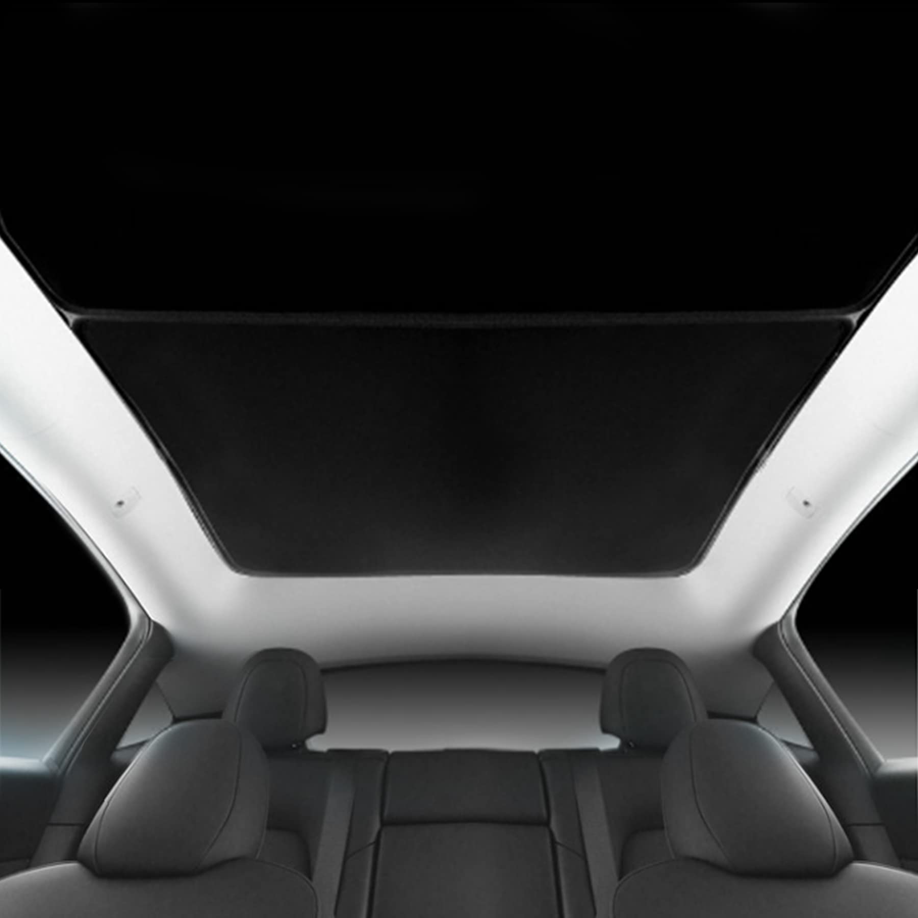 CUTEY Sunshade for Tesla Model 3 Accessories Tesla Model Y，2023 New Windshield Shade Roof Window Insulation UV Rays Special Snap-on Sunshade (Black, Tesla Model 3)