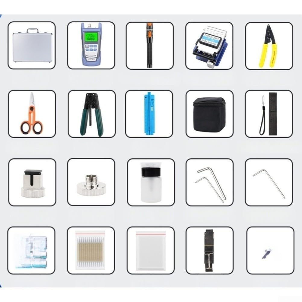 Kit Outil pour fibre pour optique 20 avec Cliveuse et Testeur