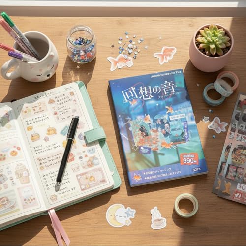Image of Japanese Sticker Book,990Pcs Heisei Retro Stickers Manga Style Japanese Kawaii Stickers Journaling Scrapbooking for Adults