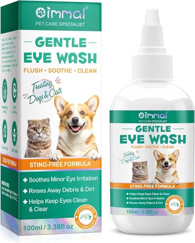 Pet Eye Drops for Dogs & Cats | Gentle Eye Wash Solution to Itching, Discomfort & Irritation & Relieve Infection | Tear Stain Remover & Vision Clarity | Safe for Puppies, Kittens & All Breeds | 100ml