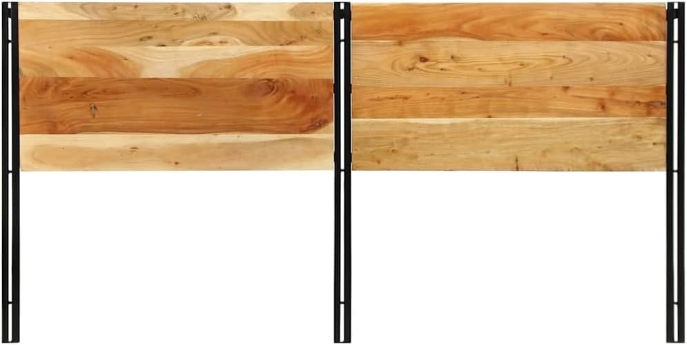 Przód view of the two acacia wood headboard panels