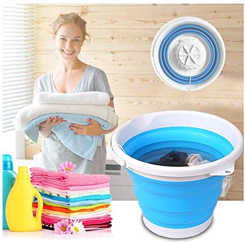 Lavadora portátil, lavadora, plegable, lavadora, turbina ultrasónica con rotación personal, cable USB, bajo ruido, mini lavadora para camping, apartamentos, dormitorios, viajes de negocios