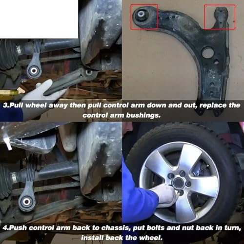Kit buje brazo de control delantero rojo para suspensión de ruedas de VW Jetta Golf MK2 MK3 MK4 5