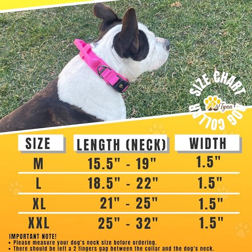 ADITYNA - Tactical Dog Collar for Large Dogs - Soft Padded, Heavy Duty, Adjustable Pink Dog Collar with Handle for Training and Walking - Thumbnail 6