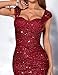 Madam Uniq Formal Dress Sequin Fishtail Sleeveless 1920s Gatsby Cocktail Prom Elegant Maxi Evening Gowns for Women (Wine,S)