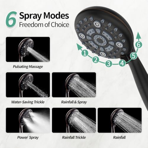 Image of SR SUN RISE 10 inch Shower Faucet Set with Shower Slide Bar,Oil Rubbed Bronze