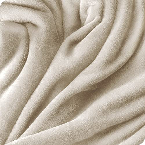 Bare Home Fleece Blanket - Full/Queen Blanket - Oyster - Lightweight Blanket For Bed, Sofa, Couch, Camping, And Travel - Microplush - Ultra Soft Warm Blanket (Full/Queen, Oyster) #TOP3