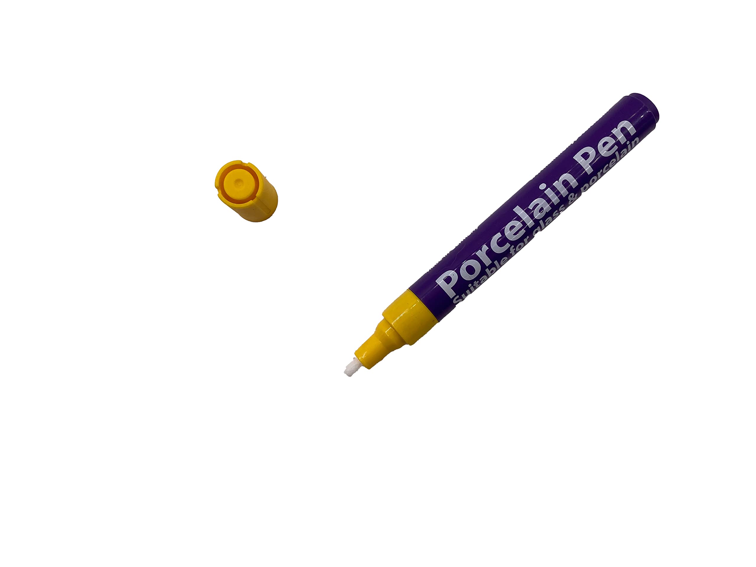Craftplay Porcelain pens | Markers for porcelain, glass and ceramics | Dishwasher safe finish | Yellow