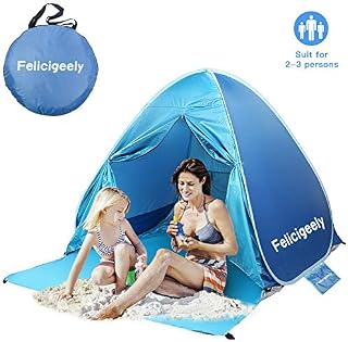 Felicigeely Beach Tent,UPF 50+ Portable Pop up Sun Shelter with Carry Bag,Automatic Beach