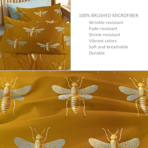 Housse de couette 140x200 abeille lit enfant microfibre douce - 6