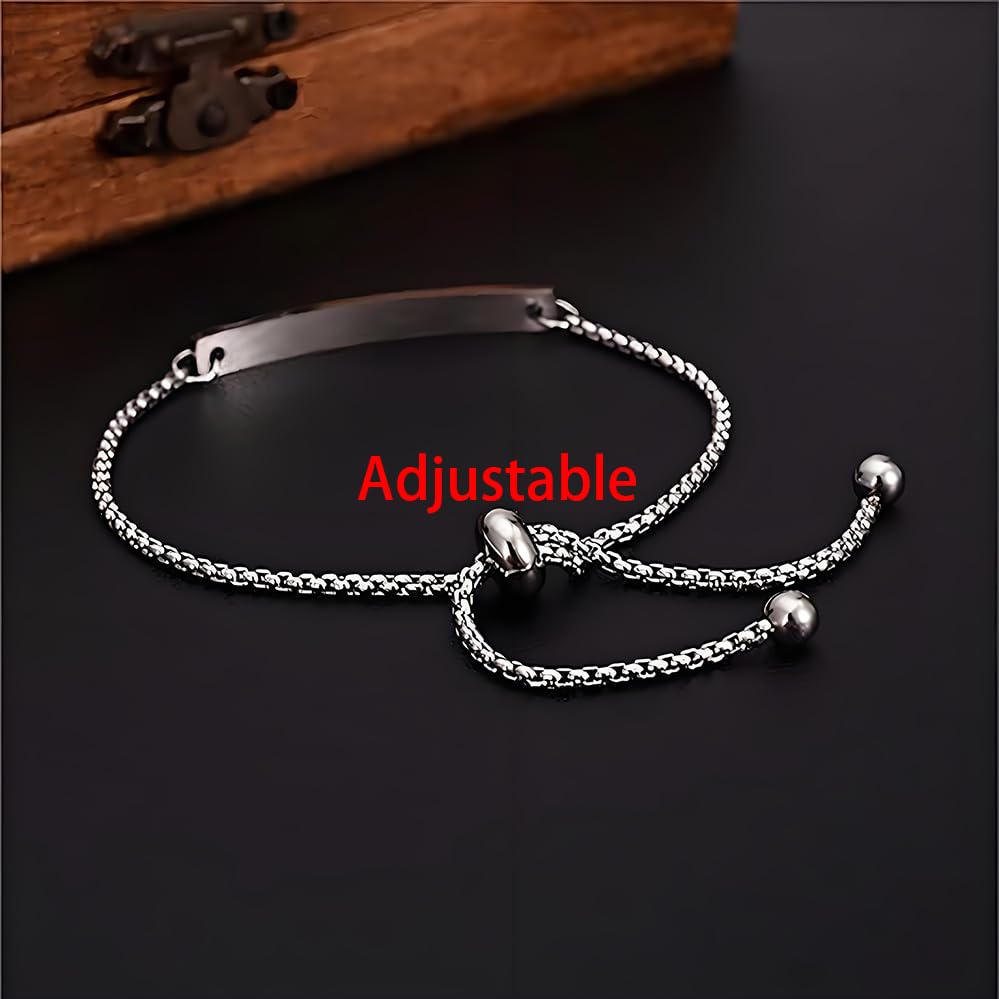 Kisseason Inspirational Mantra Bracelet for Women Girl Jewelry Adjustable Chain Friendship Bangle Bracelet4