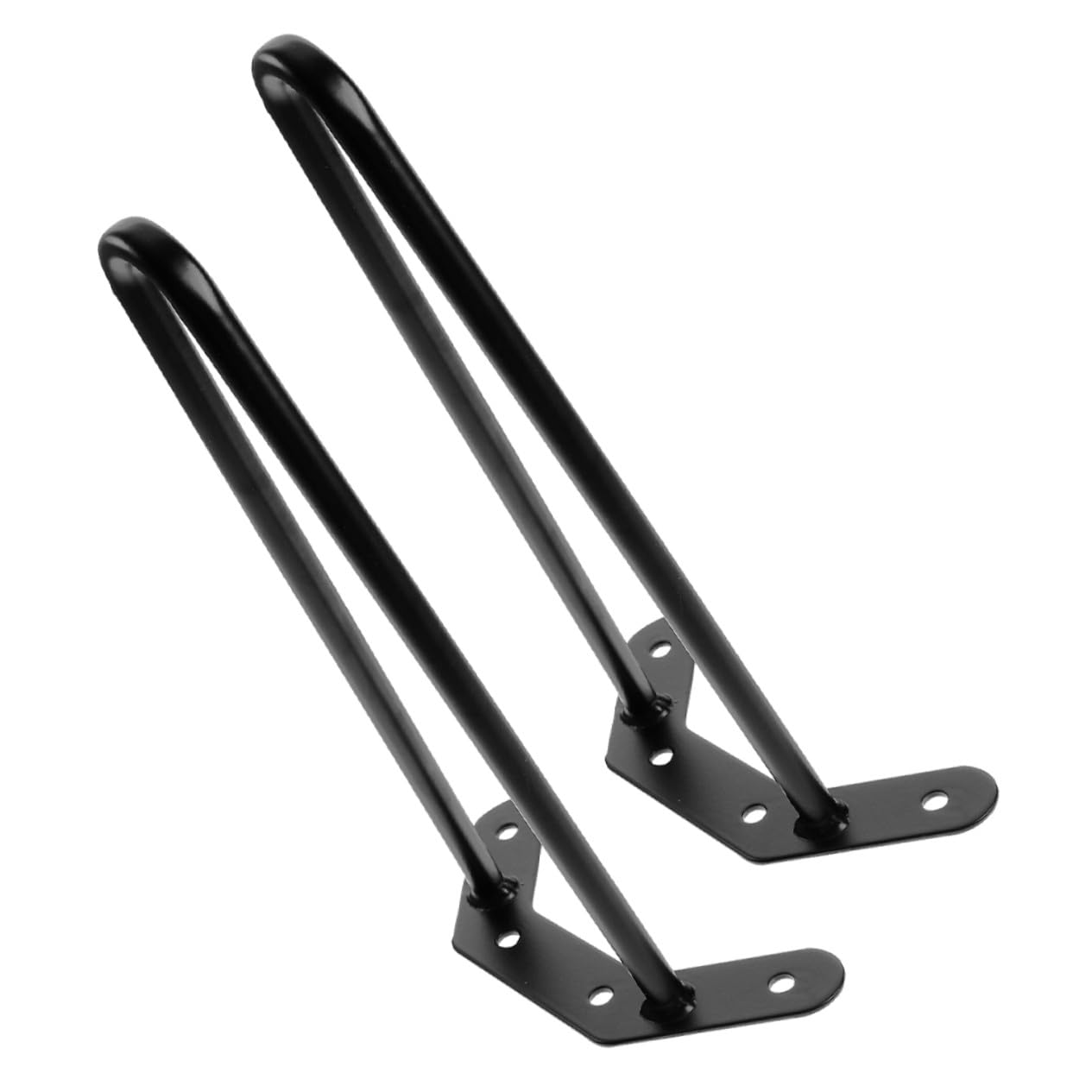 Patas metálicas para muebles de altura vertical estilo hairpin negro con fijación simple juego de 2