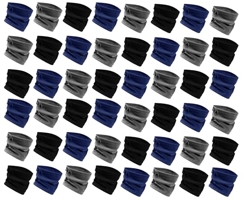 48 Pack Thermal Neck warmer, Warm Winter Scarf Tube Buff Gaiter, Adjustable Soft Fleece, Bulk