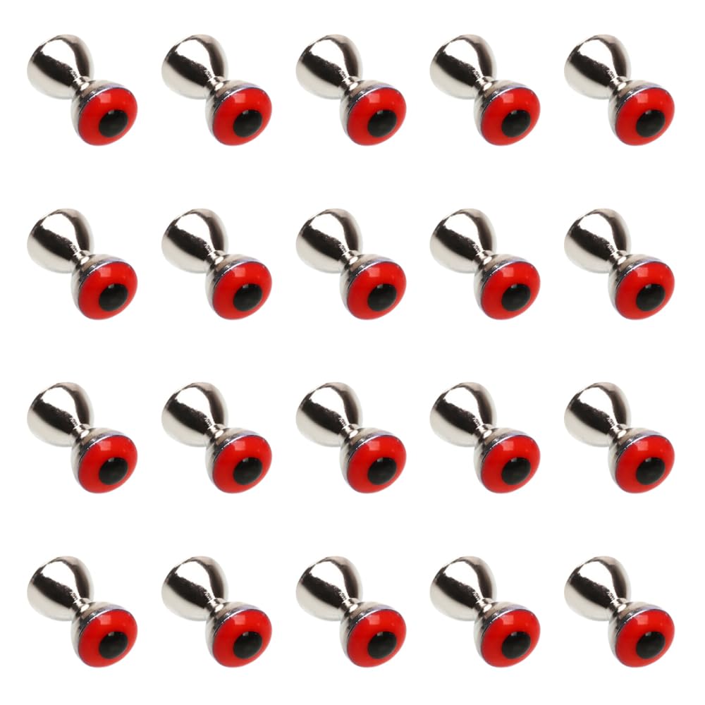 Fly Tying Dumbbell Eyes, 50Pcs Barbell Fishing Eyes Fly Tying Barbell Eyes Streamers Beads for Fly Fishing Materials Made