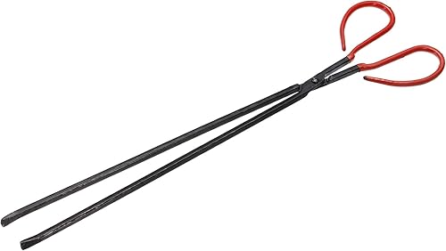 Miniatura 1 de uxcell Pinza para tijeras, 20.5 in de acero al carbono para chimenea, recogedor de leña, herramienta de recolección de carbón (negro)