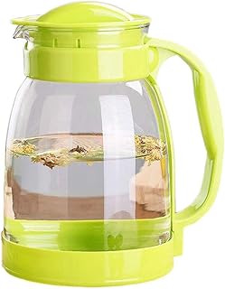 JSMY Pichet en Verre de 2,0 litres avec Couvercle,Carafe d'eau pour Eau Chaude/Froide,thé glacé et Boisson au jus