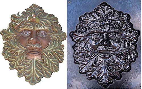 Mold Sculpture DIY Green Man FACE Plaque Old Man Modern Art Tree Wood Spirit Faces Greenman (D29)