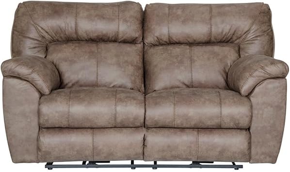 Catnapper Thompson Power Reclining Loveseat in Brown Polyester Fabric