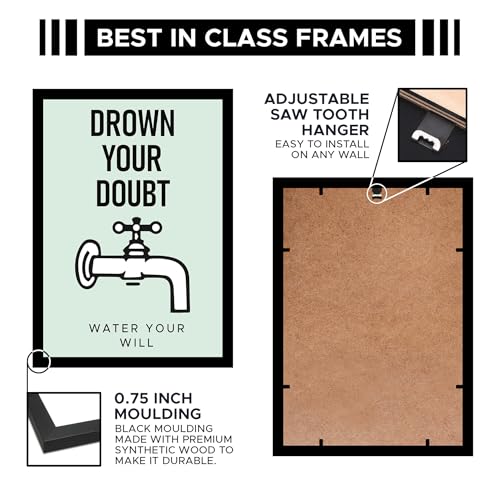 Image of CodersParadise Drowning Your Doubts Premium Framed Wall Poster(12x18 Inch)|Motivational Self-Growth Wall Art| Inspirational Mindset & Confidence Decor| Ready-to-Hang Frame for Home, Office, Study Room