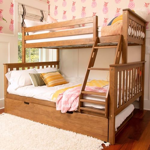 Max & Lily Bunk Bed, Twin-Over-Full Bed Frame for Kids with...