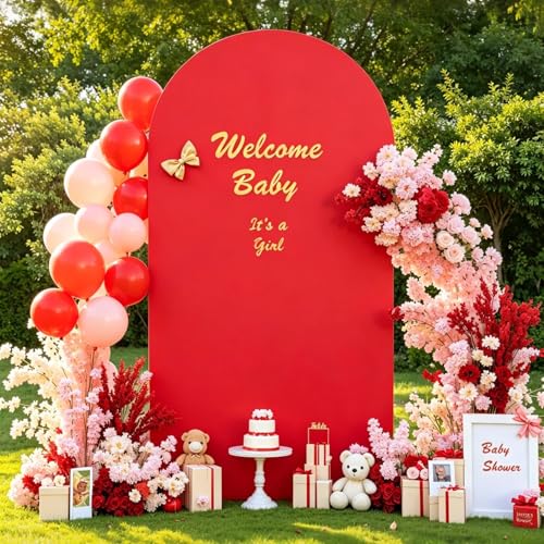 Funda para Arco Decorativo 6.6x3.3 ft de Spandex Roja miniatura 1