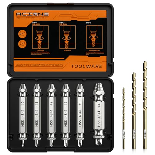 Gifts for Men,9 Pcs Damaged Screw Extractor Set,White Elephant Gifts for Adults...