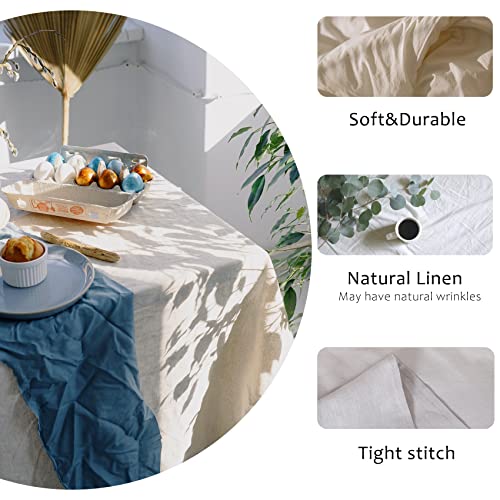 Chlophy 100% Linen Tablecloths For Rectangle Tables Table Cloth For 6 Ft Farmhouse Washable Fabric Table Linen For Kitchen Parties Weeding Decoration,60X 120 Inch #TOP1