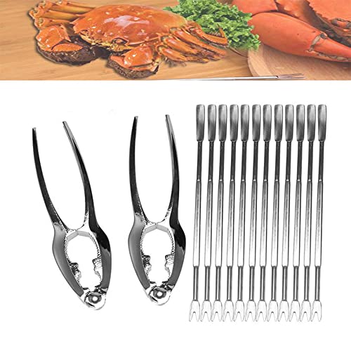 Smallterm 14Pcs Outil Pince de Crabe Métal Casse Noix Pince Noix Ustensiles pour Fruits de mer tel Que Le Crabe ou Le Homard