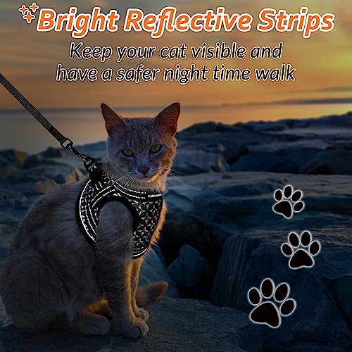 Catromance Cat Harness And Leash, Escape Proof Kitten Harness And Leash Set For Walking, Adjustable Cat Vest Harness For Kitten, Breathable Kitty Harness ​With Reflective Strips And Easy Control #TOP6