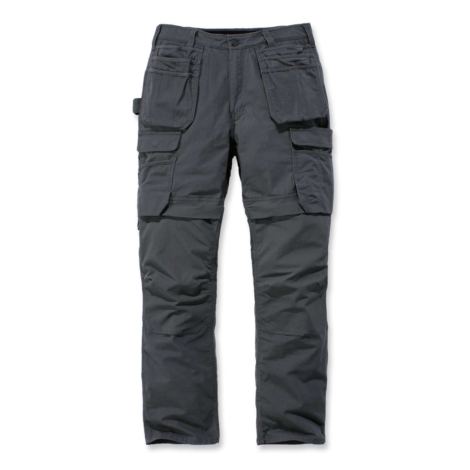 Carhartt Steel Rugged Flex Relaxed Fit Doppelfront-Cargo-Arbeitshose mit Mehreren Taschen, Herren, Grau, W28/L28