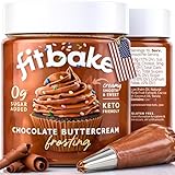 FitBake Chocolate Buttercream Frosting | Keto Frosting for Low Carb Desserts | Sugar Free Keto Icing | 0g Net...