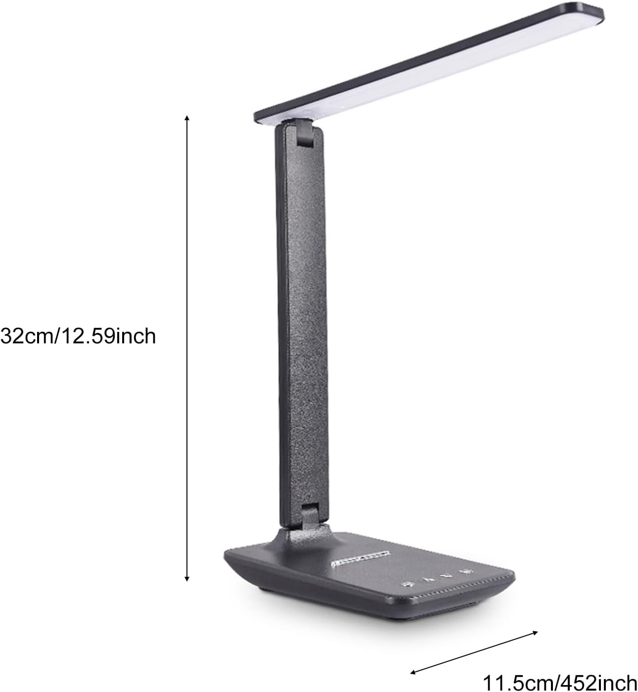 BAFOVY Eye Caring Table Lamp, 180 Adjustable Rotating Foldable Desk Lamp with USB C Charging Port, 5 Color Temperatures 5 Dimming Levels (Black)