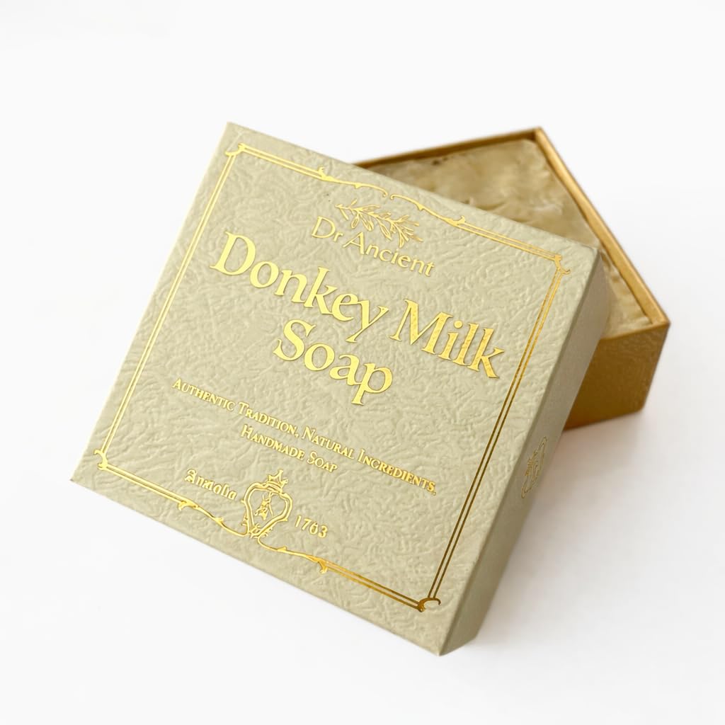 Mydło z mlekiem osła – Signature pudełko na prezent – ręcznie robione naturalne mydło z olejkami pielęgnacyjnymi – 140 g Premium Self-Care prezent