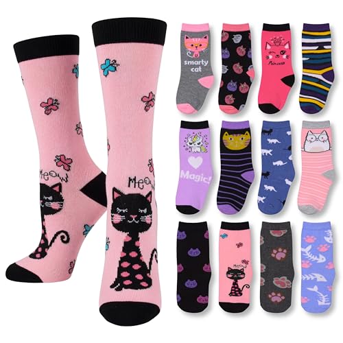 Image of Tipi Toe Women's Fun Patterned Dress Socks, 12-Pack Lightweight Colorful Crew Socks, Casual Novelty Assorted Designs