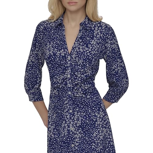 DKNY Women's Long Sleeve Collared Midi Shirtdress2