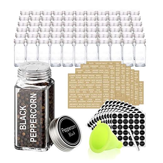 19+ Creative Spice Rack Ideas to Organize Your Kitchen 5 SWOMMOLY 42 Glass Spice Jars with 703 Spice Labels, Chalk Marker and Funnel Complete Set. 42 Square Glass Jars 4oz, Airtight Cap, Pour/sift Shaker Lid