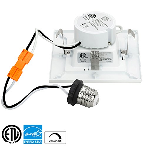 Lb11328-4 (4-Pack) 12-Watt 4-Inch Led Square Recessed Retrofit Downlight, High Output (100W) 2700K Warm White, 1050 Lumens, Recessed Ceiling Light, Dimmable, Etl-Listed #TOP3