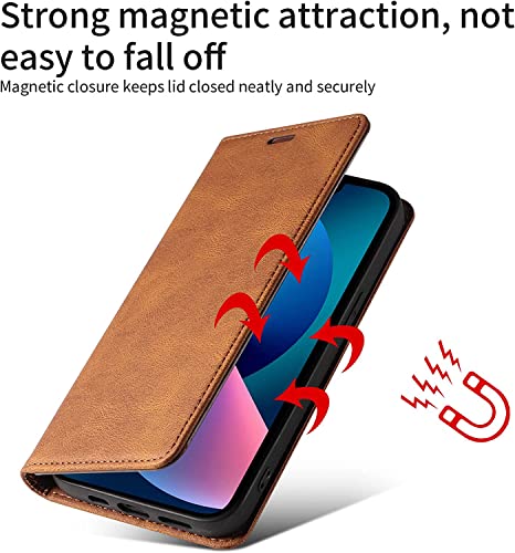 Protection iPhone 13 Mini antichoc marron en simili cuir durable - 2