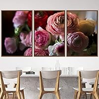 3 Piece Framed Canvas Wall Art Assorted Blossoms Canvas Prints Home Artwork Decoration for Living Room,Bedroom - 16