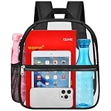 Oraben Clear Backpack Stadium Approved, Clear Bag 12 x 6 x 11 in, Small Transparent Backpack for Concerts, Sports Events, Festivals, Waterproof, Adjustable Straps, Women Men