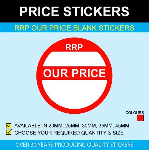 RRP/Our Price Stickers - Available in 5 Sizes, 45mm, 10000