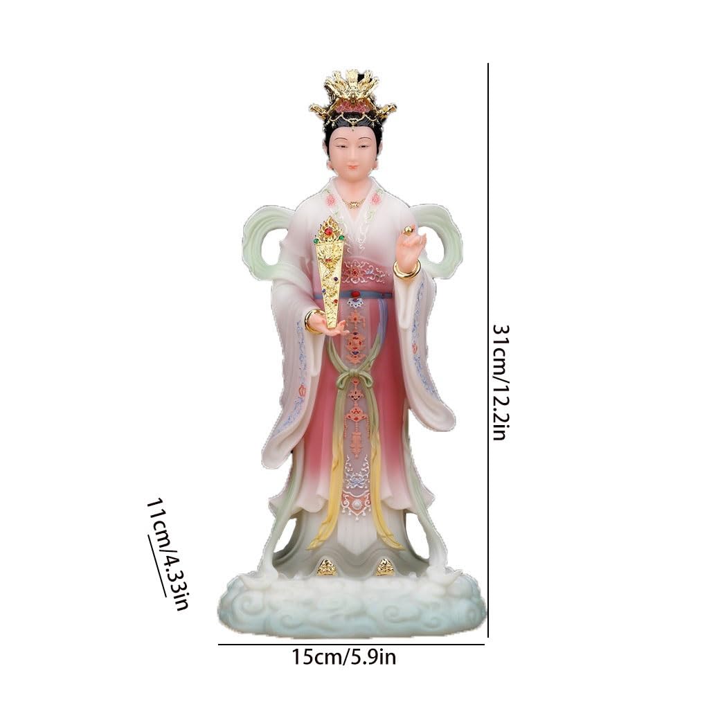Posąg Buddy do wnętrz biały jadeitowy Bixia Yuanjun Statua Statua Ozdoby Salon Wejście Studia Dom Kult Ozdoby Medytująca Statua Buddy Figurka Rzeźba