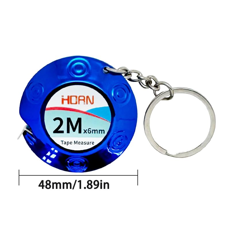 Cinta métrica compacta 2m con llavero color azul miniatura 3