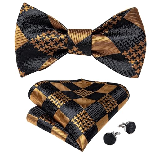 Set corbata, pañuelo y gemelos de seda para hombre miniatura 1