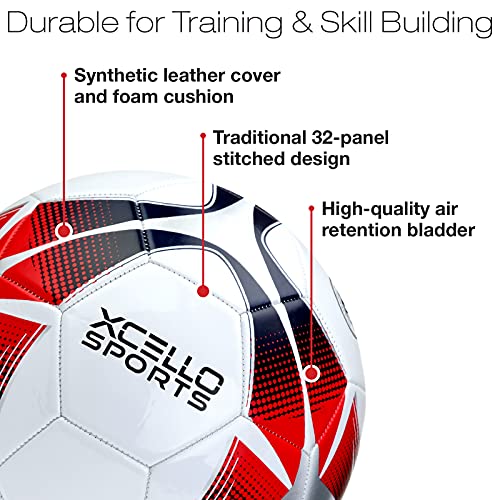 Xcello Sports Soccer Ball Size 5 Assorted Graphics with Pump (Pack of 12)