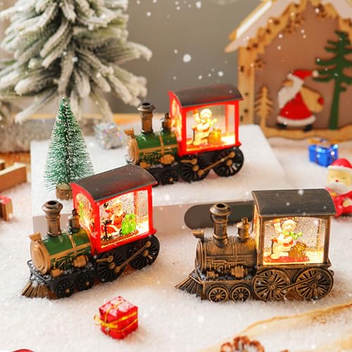 Figurine train du Père Noël en résine, le cadeau de Noël traditionnel idéal