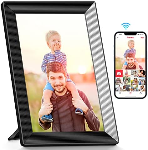 Frameo 10.1 Inch WiFi Digital Picture Frame, Digital Photo Frame with 16GB Storage and USB/TF Memory Card Soles, Free Storage, IPS HD Touch Screen - Gift Guide for Father's Day